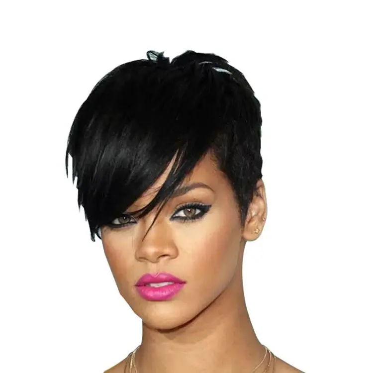 Synthetic Ladies Wigs Black Stage Chemical Fiber Popular Fashion Hairstyles Short Straight Hair