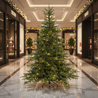 Fabrik-Großhandel Luxuriöser Realistischer Künstlicher Weihnachtsbaum Vorbeleuchteter LED-Klappbaum 5ft 6ft 7ft 8ft 9ft 10ft Feiertagsdekoration