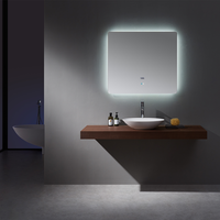 Miroir de salle de bain LED à économie d'énergie, étanche, anti-buée, rétroéclairé, à intensité variable, mural