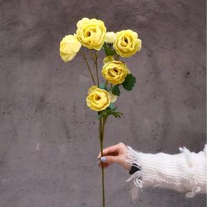 Arreglo Floral de Seda Amarilla al por Mayor, <span class=keywords><strong>Planta</strong></span> Artificial de Tallo Único a Juego para Decoración de Bodas, Hogar y Eventos - Product Image 2
