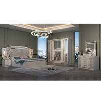 Vente en gros bon marché complet de 5 pièces ensemble de meubles de chambre à coucher moderne lit double king size à cadre en bois complet pour maison et appartement