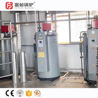Chaudière à vapeur industrielle verticale basse pression - Petit brûleur combiné gaz/diesel pour cuisson et traitement, structure à tubes d'eau