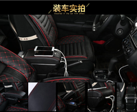 Konsol sandaran tangan mobil kecil Jepang, Charger USB geser lapisan ganda, desain kulit pu hitam, kotak konsol untuk Toyota Wigo/Axia/Agya 2023