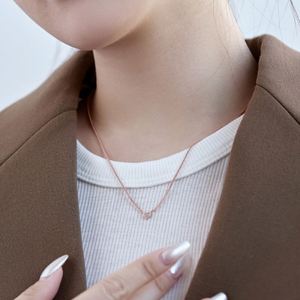 Collier pendentif halo en forme de cœur serti de diamants en zircone cubique 5A plaqué or 18 carats, bijoux fins et élégants Dylam pour femmes - Product Image 5