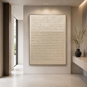 Rhythm in Ivory Abstract Wall Art Modern Painting Textured <b>Canvas</b> Artwork <b>for</b> Modern Living Room Home Decor Custom Size - Product Image 1