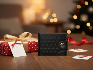 Set Regalo Portafoglio da Uomo in Pelle con Bottone Singolo, Stampa in Rilievo di Lusso AHT-18004 - Product Image 2