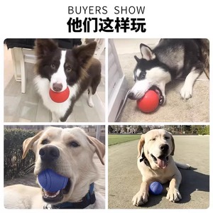 Balles à mâcher pour chiens, jouets de dentition durables en caoutchouc de couleur unie pour chiots et animaux domestiques, utilisation en intérieur, 60g, 110g, 150g, 340g - Product Image 4