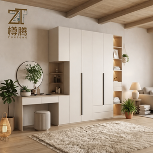 Trending Modern Cream Customizable Eco-Friendly Durable Solid Wood Bedroom Wardrobe <strong>Dressing</strong> <strong>Table</strong> <strong>with</strong> Mirror for Home Bedroom - Product Image 2