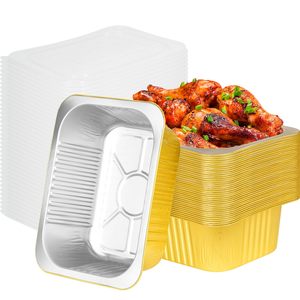 Oven Safe Disposable Sealed Airline Food <b>Foil</b> Box Rectangular Aluminum <b>Foil</b> <b>Container</b> - Product Image 4