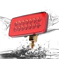 Feu arrière de camion rectangulaire 14 LED, feu antibrouillard, fixation par boulon, ambre, bleu, blanc, vert, rouge, 12V 24V, remorque, bus, étanche
