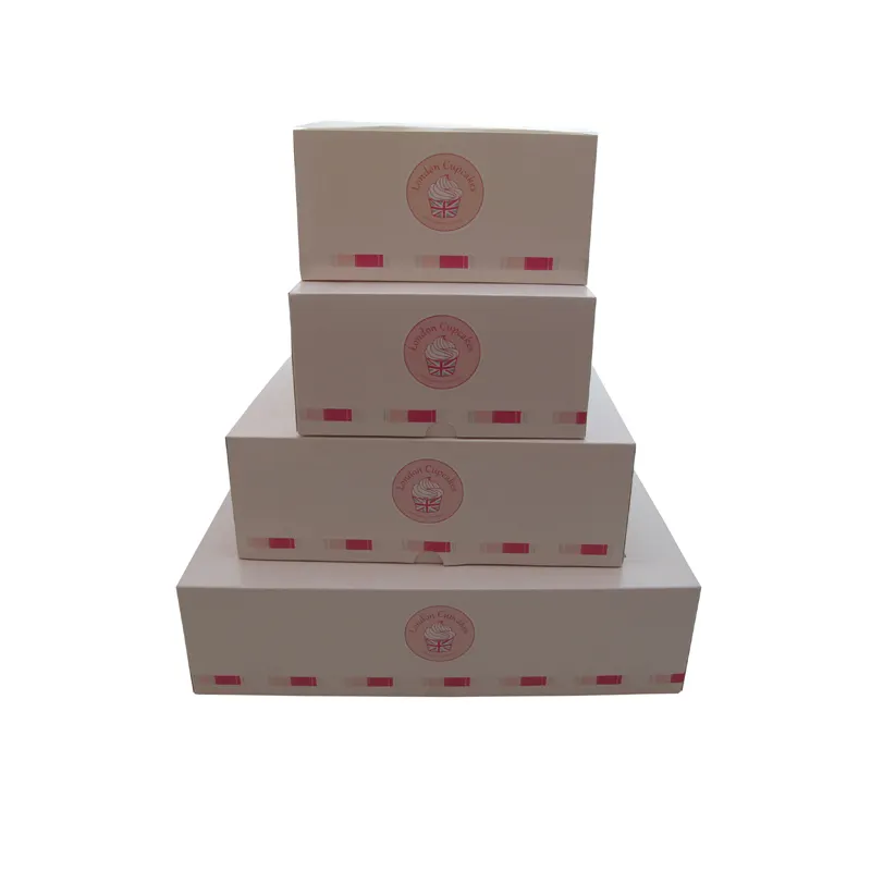 カスタム印刷紙ベーカリーミニマフィンカップケーキボックス窓付き卸売ペストリーケーキ包装ボックス