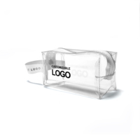 Sacs en PVC transparents personnalisés avec logo d'usine, étanches, à fermeture éclair, de luxe, pour maquillage, papeterie et crayons