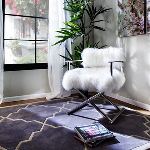 <span class=keywords><strong>Jonathan</strong></span> Adler Ghế Giải Trí Sang Trọng Hiện Đại Chân Vàng Ghế Len Trắng Ghế Thiết Kế Ý Để Thư Giãn - Product Image 5