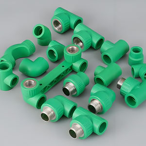 وصلة كوع بلاستيكية <span class=keywords><strong>PPR</strong></span> خضراء بحجم كامل 25 مم مع شفة، مواد السباكة البلاستيكية <span class=keywords><strong>PPR</strong></span>، توريد مباشر من المصنع - Product Image 2