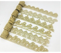 En gros De Luxe 38mm Or Dentelle Bordure Soluble Dans L'eau Broderie Vague Dentelle Ruban Tissu pour Robe De Mariée Vêtements Décoration XY26