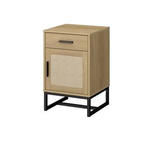 Estantería de Madera con Cubos de Almacenamiento, 3 Puertas de Ratán y Patas de Metal, Mueble <span class=keywords><strong>2x3</strong></span> - Product Image 3