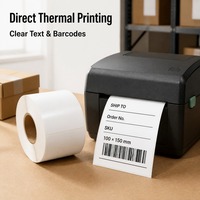 Kertas Label Barcode Tahan Lama Transfer Termal 4x6 Inci Semi-Gloss Berlapis dengan Label Cetak Ribbon 100x150 Stiker Kurir