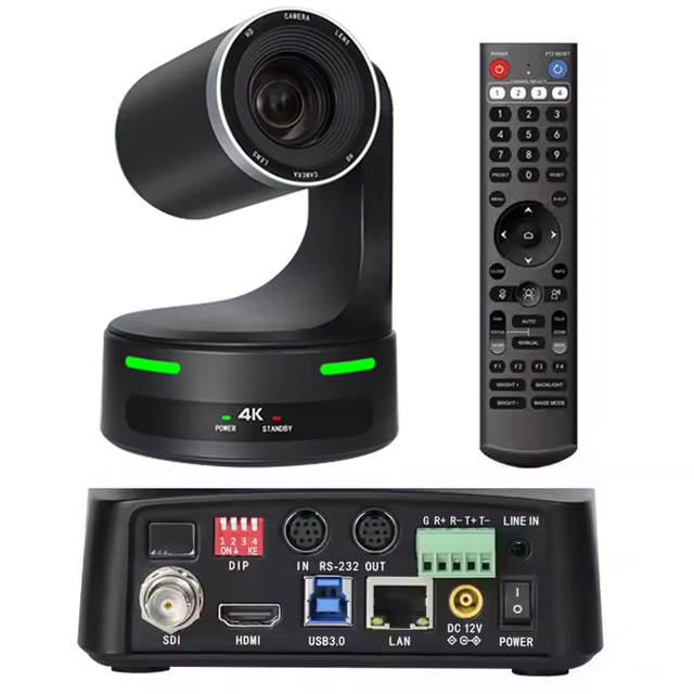 4K PTZ Camera 20X Optical Zoom 3G-SDI+HD MI+USB+IP Outputs PoE+ 4K 30fps Professional Broadcast Camera for Live Studios Venues