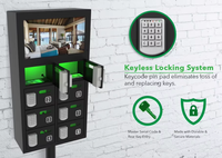 Armoire de recharge rapide pour téléphones portables OEM 3 en 1 en métal à 8 compartiments avec serrure électronique et portes à fermeture automatique pour banques d'alimentation mobiles