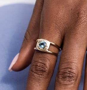 เครื่องประดับแฟชั่น Milskye สําหรับผู้หญิง แหวนทอง 18k ชุบ 925 เงินมอนทาน่าไพลินโอเอซิส - Product Image 2