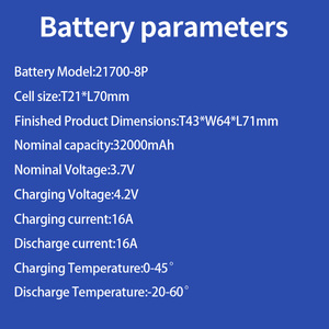 21700-8P 3.7V 32000mAh Lithium Ion <b>Battery</b> Pack 21700 Rechargeable <b>Battery</b> High Capacity Li-ion <b>Battery</b> for Portable Devices OEM - Product Image 4