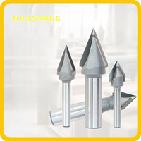 Fraise à chanfreiner triangulaire pour le travail du bois TOOLSWANG OEM, type V, 60 degrés, 45 degrés, fraise à rainurer, fraise à chanfreiner, carbure AlTin