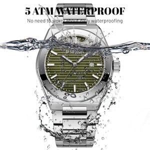 Reloj Verde Clásico de Negocios, Luminoso, de Alta Calidad, de Acero Inoxidable, Resistente al Agua, de Cuarzo, para Hombre, con Cristal de 42 mm y Correa de Cocodrilo de 22 mm - Product Image 2