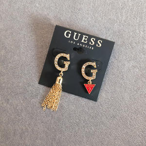 时尚品牌设计师珠宝长圈耳环水钻空心耳环 GUESS 女士耳环 - Product Image 6