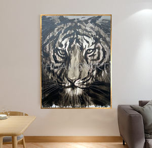 Recién llegado, obra <span class=keywords><strong>de</strong></span> arte Original, pintura al óleo <span class=keywords><strong>de</strong></span> <span class=keywords><strong>tigre</strong></span> para decoración <span class=keywords><strong>de</strong></span> habitación, pintura <span class=keywords><strong>de</strong></span> pared <span class=keywords><strong>de</strong></span> animales pintada a mano, pintura <span class=keywords><strong>de</strong></span> <span class=keywords><strong>tigre</strong></span> <span class=keywords><strong>blanco</strong></span> y negro - Product Image 3