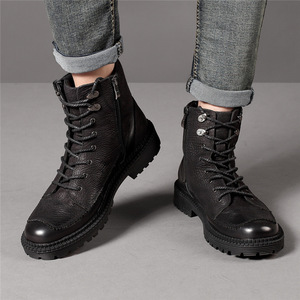 Bottes d'hiver durables en cuir Oxford imperméables avec semelle extérieure en caoutchouc antidérapante et doublure chaude pour hommes, pour usage extérieur - Product Image 5