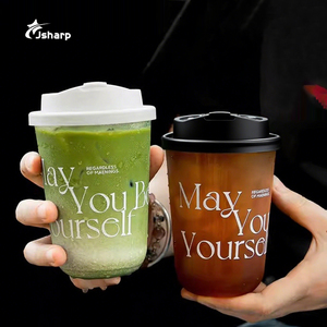 Chất lượng cao 90 mét trà bong bóng icce cà phê ly nhựa với logo dùng một lần dày Smoothie nhựa nước trái cây rõ ràng ly - Product Image 4