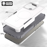 Étui magnétique transparent en gros pour Samsung pour iPhone 16 15 Pro Max, coque arrière antichoc en TPU de haute qualité et PC rigide