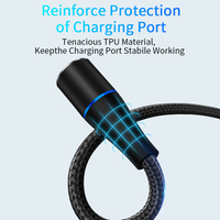 Câble de charge magnétique tressé en nylon 3 en 1 Câble de données de charge rapide 3A USB C pour téléphone portable