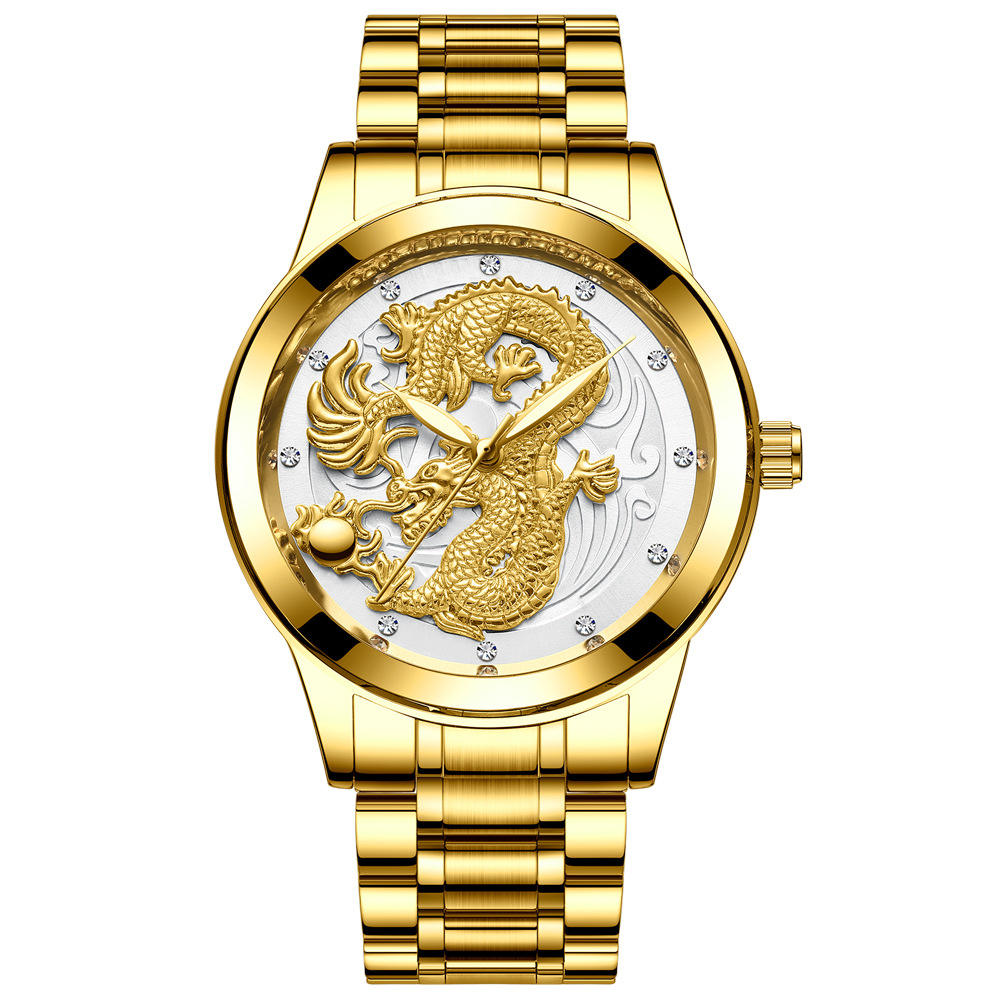 dragon watch-all gold-white face