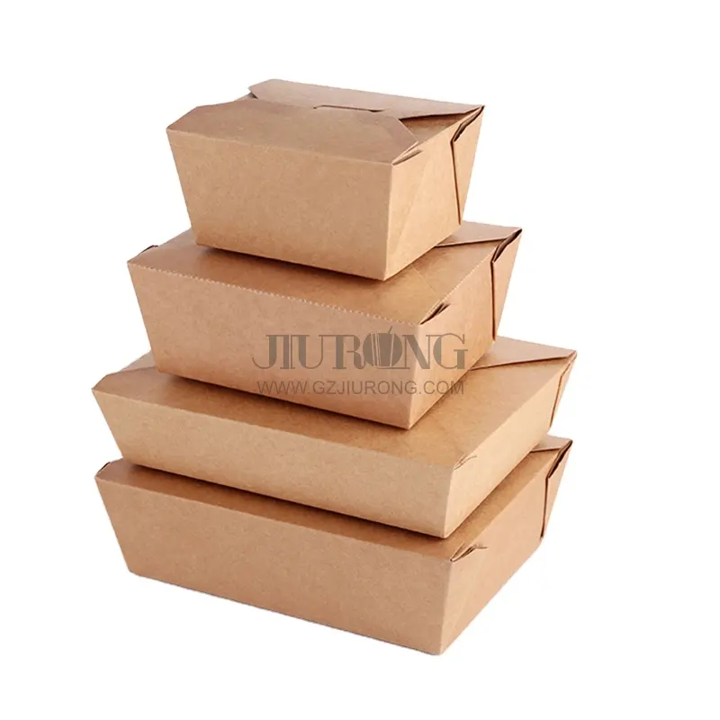 Hot Sale Kraft papier in Lebensmittel qualität PE-Beschichtung zum Mitnehmen Lebensmittel behälter & zum Mitnehmen Boxen mit Box