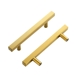 Moderne Schrankgriffe aus Edelstahl, Matt Schwarz, 96mm Lochabstand, Quadratische T-Griffe für Küche, Kommode, Schlafzimmer, Schubladen und Möbel - Product Image 1