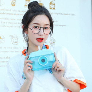 Yafchi Cartoon Camera Plastic Cup With Strap Leak Proof Travel Drinkware For Students Girly Gift - Product Image 5