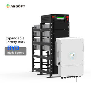Système d'énergie solaire hybride ASGOFT ENERGY haute tension LiFePO4 BYD, batterie au lithium empilable, DC 200V-1000V CAN - Product Image 1