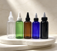 Bouteilles d'emballage en plastique transparentes vides pour huile capillaire de 60 ml, 100 ml, 150 ml, équipées d'un bouchon distributeur à ouverture par torsion