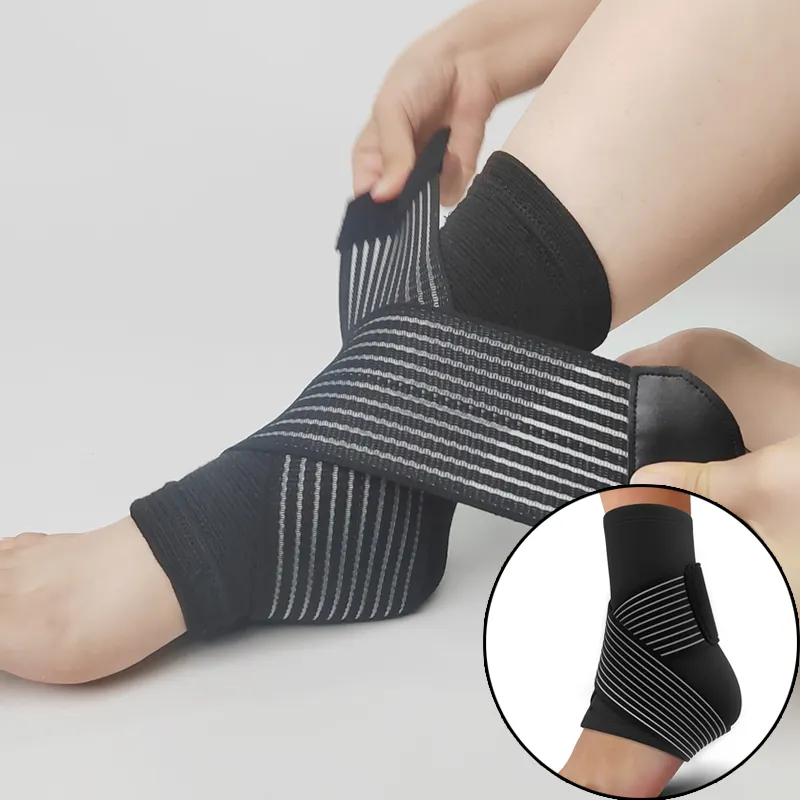 Private Label Esportes Unisex Ankle Joint Protection Set Respirável Elastic Ankle Support Brace Compression Sleeve