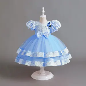 W2952 Latest Design Baby Frock Kids Boutique Little Princess First Birthday Party 2 Year Old Girl Dress