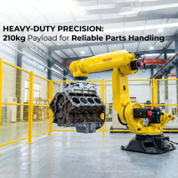 Bras de robot industriel à 6 axes avec moteur PLC, capacité de charge de 210 kg, portée de 2700 mm, haute précision pour la manutention de matériaux lourds et l'automatisation