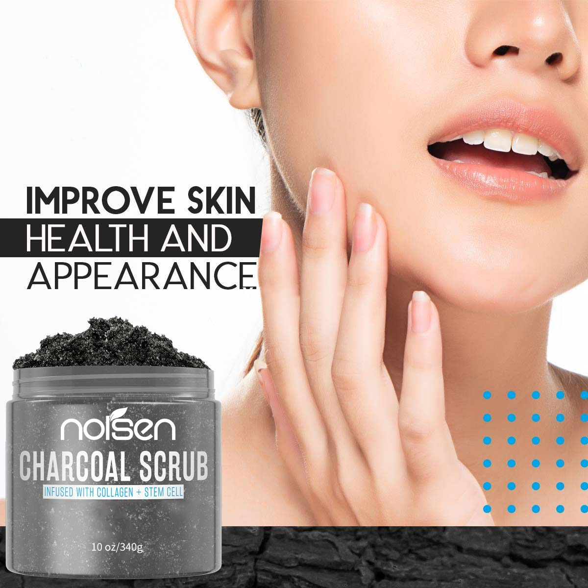 Hot Selling Natural Charcoal Face Scrub Organic Deep Cleansing Facial Body Scrub Exfoliating Moisturizing Charcoal Salt Scrub