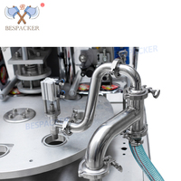 Máquina automática de sellado de llenado de café líquido con taza de leche de agua de tipo rotativo Bespacker con función de codificación