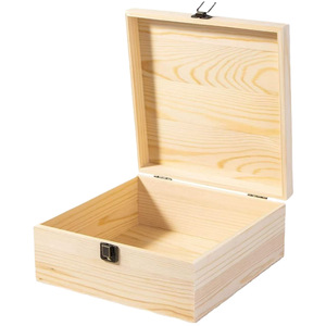 Rectangular Solid Wood <b>Box</b> Flip Top Natural Color Storage For Jewelry Essential Oil Perfume Packaging - Product Image 1