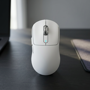 เมาส์สำหรับเล่นเกมไร้สาย 2.4GHz แบบออปติคอลแบบชาร์จได้สำหรับมือขวาตามหลักสรีรศาสตร์ 5 ปุ่ม LED แบ็คไลท์สีขาว - Product Image 2