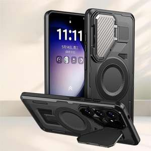 Coque de téléphone compatible avec Samsung S26 Ultra avec support d'objectif, coque magnétique intégrale anti-chute - Product Image 1