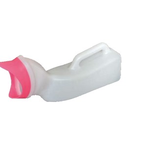 Urinoir féminin à embout souple 1000 ml en plastique portable pour utilisation au chevet avec graduations, forme rectangulaire - Product Image 1