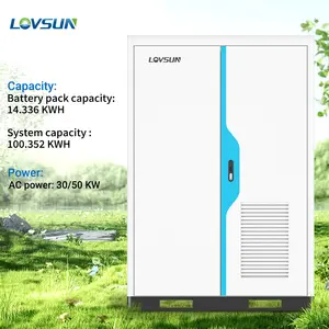 Lovsun tout en un onduleur hybride 50KW 100KW système de stockage par batterie au lithium 100kwh 200kwh 300kwh 400kwh 500kwh LiFePO4