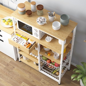 Étagère <span class=keywords><strong>de</strong></span> cuisine, organisateur, support pour <span class=keywords><strong>four</strong></span> à micro-ondes, armoire <span class=keywords><strong>de</strong></span> rangement en bois pour ustensiles <span class=keywords><strong>de</strong></span> cuisine - Product Image 3